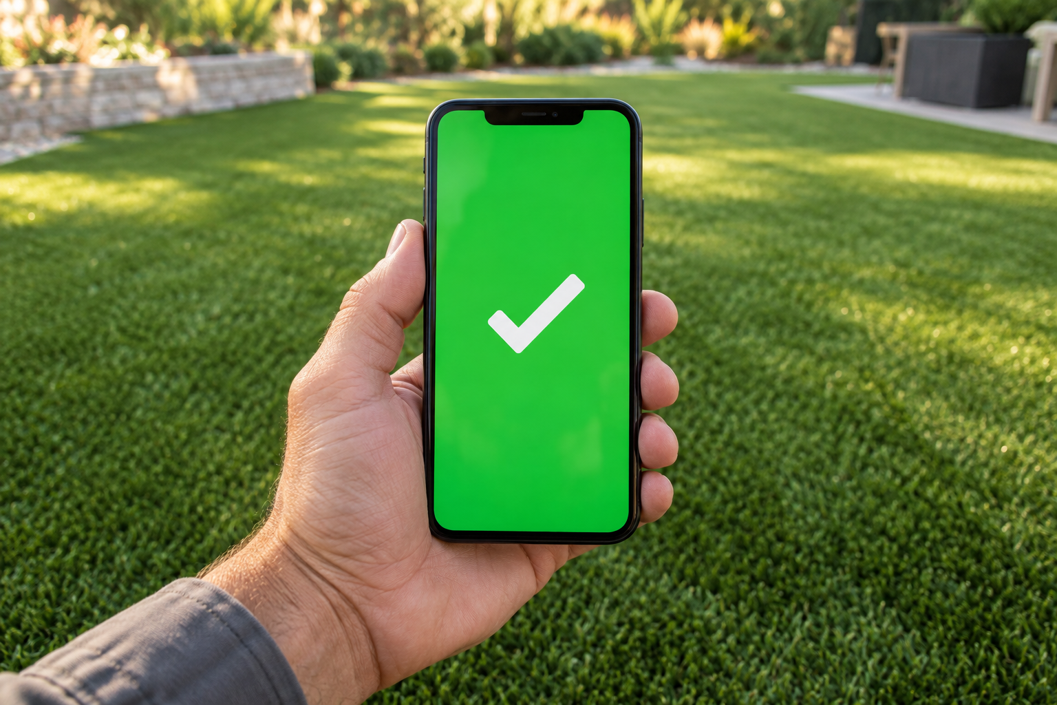 Phone showing successful on-site payment
